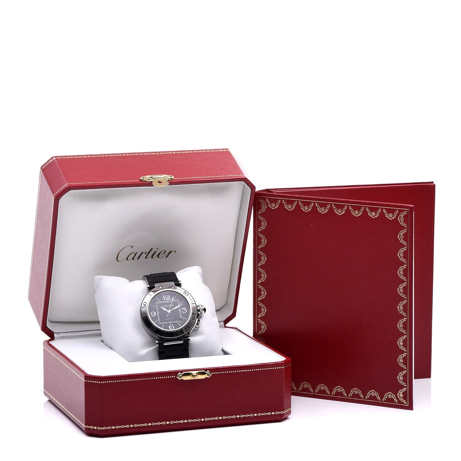Cartier Stainless Steel Rubber 40mm Pasha C Seatimer Automatic Watch Black 7 of 7