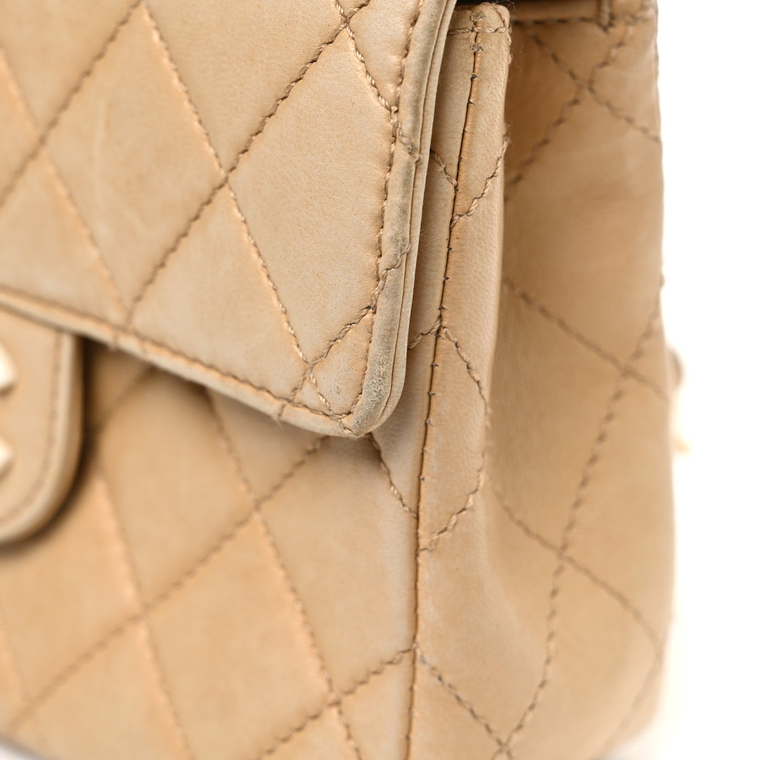 Chanel Lambskin Quilted Bekko Resin Mini Square Flap Beige 13 of 13