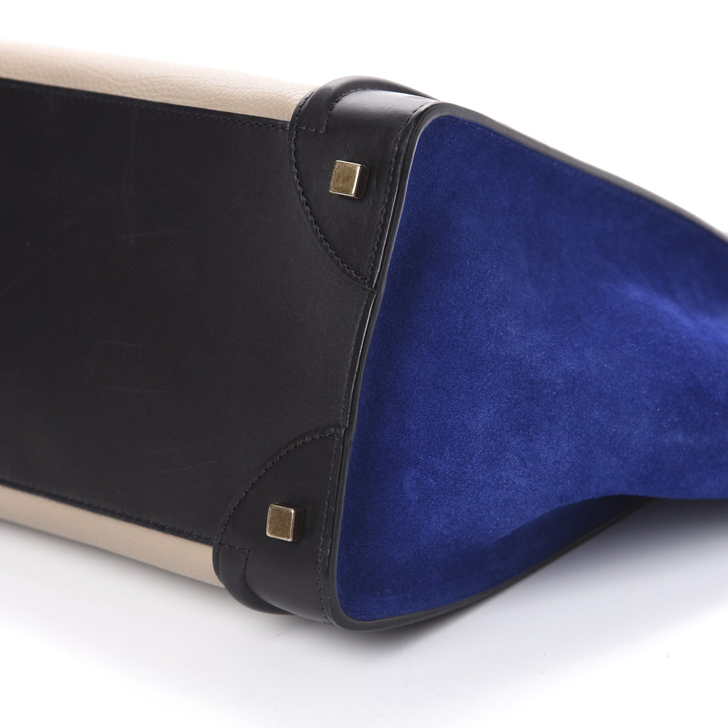 Elephant Calfskin Suede Mini Tri-Color Luggage Sand
