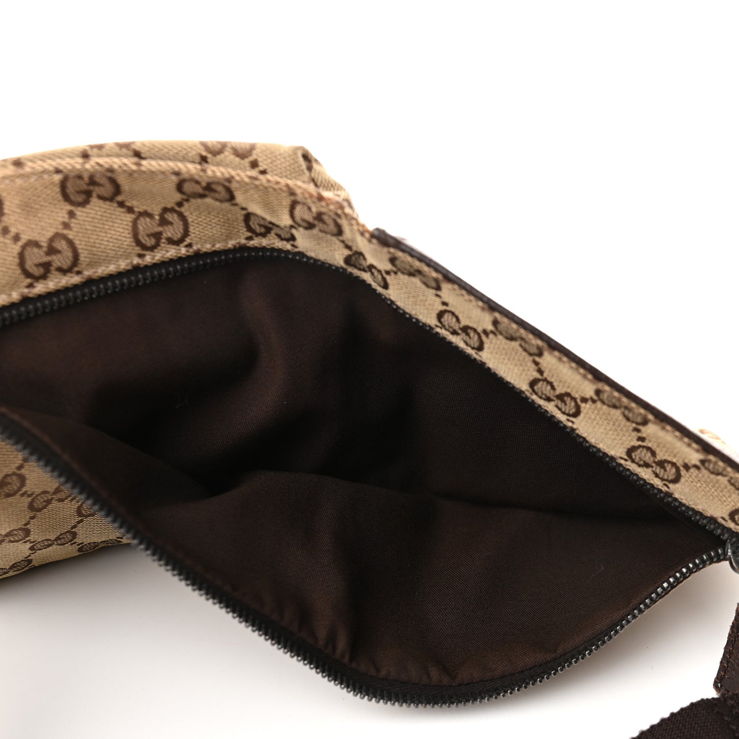 GG Monogram Double Pocket Belt Bag Dark Brown