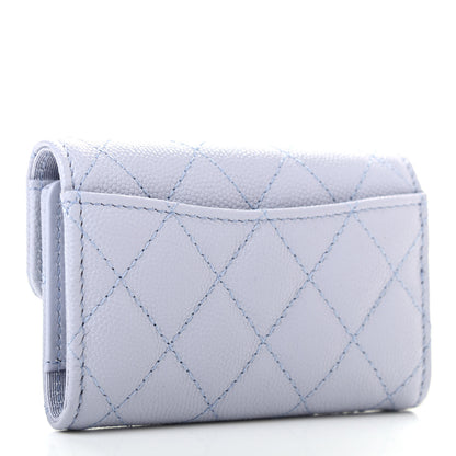 Chanel Caviar Quilted Classic 4 Key Holder Wallet Light Purple 3 of 8