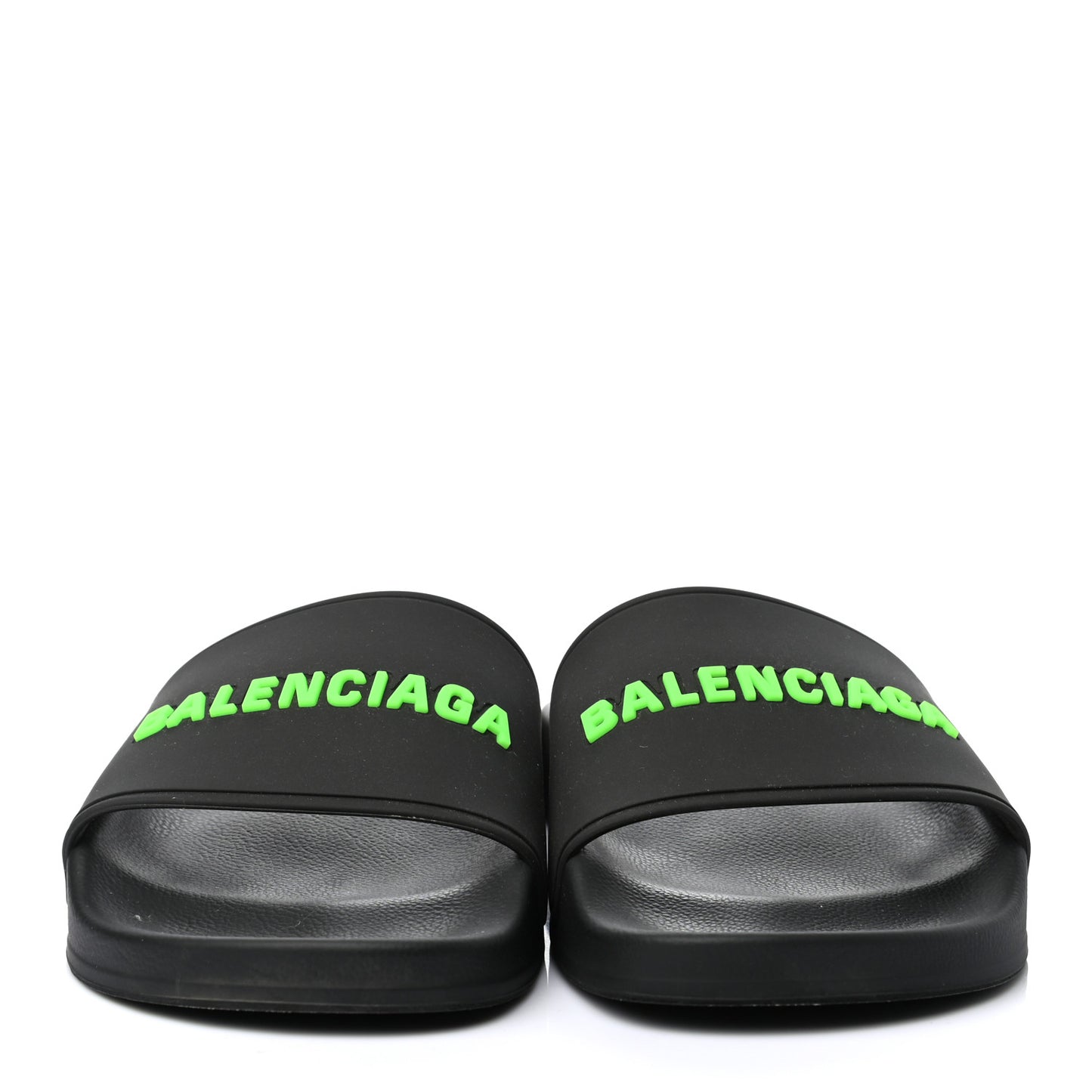 PVC Logo Womens Pool Slide Sandals 38 Black Green