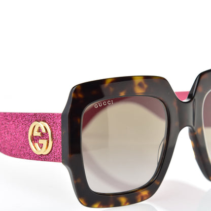 Gucci Square Frame GG0102S Sunglasses Glitter Pink Multi 7 of 8