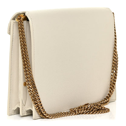 Saint Laurent Grain De Poudre Monogram Cassandra Clasp Bag Vintage White 3 of 18