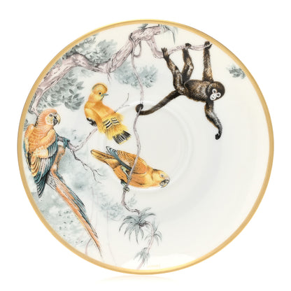 Hermes Porcelain Carnets d'Equateur Tea Cup and Saucer Set of 2 8 of 9