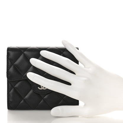 Chanel Lambskin Quilted Small Compact Wallet Black 2 of 11