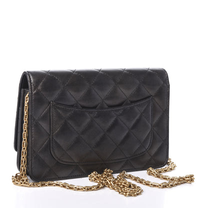 Chanel Metallic Calfskin Quilted Reissue Wallet On Chain WOC Black 3 of 10