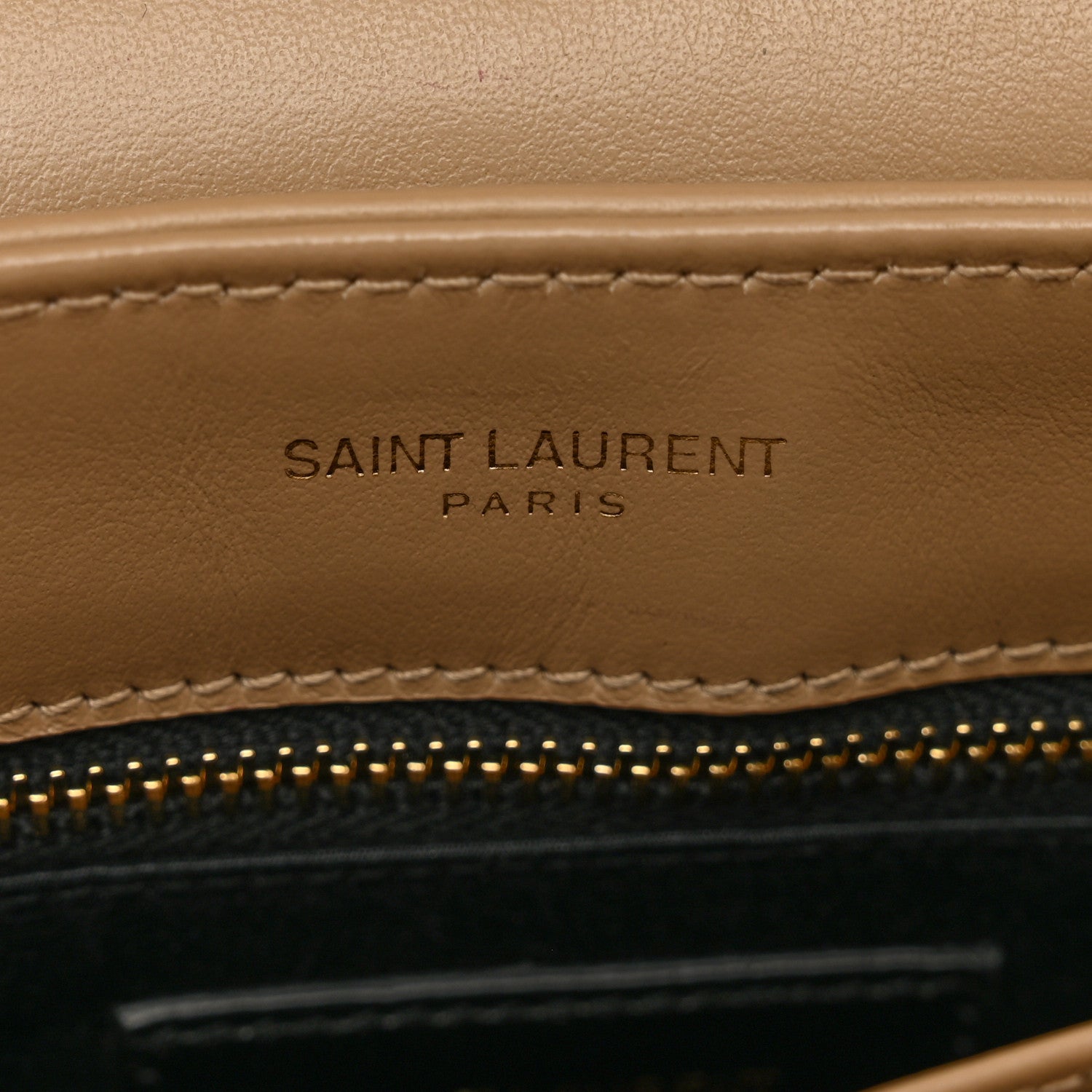 Saint Laurent Calfskin Y Quilted Monogram Toy Loulou Crossbody Bag Latte 8 of 13