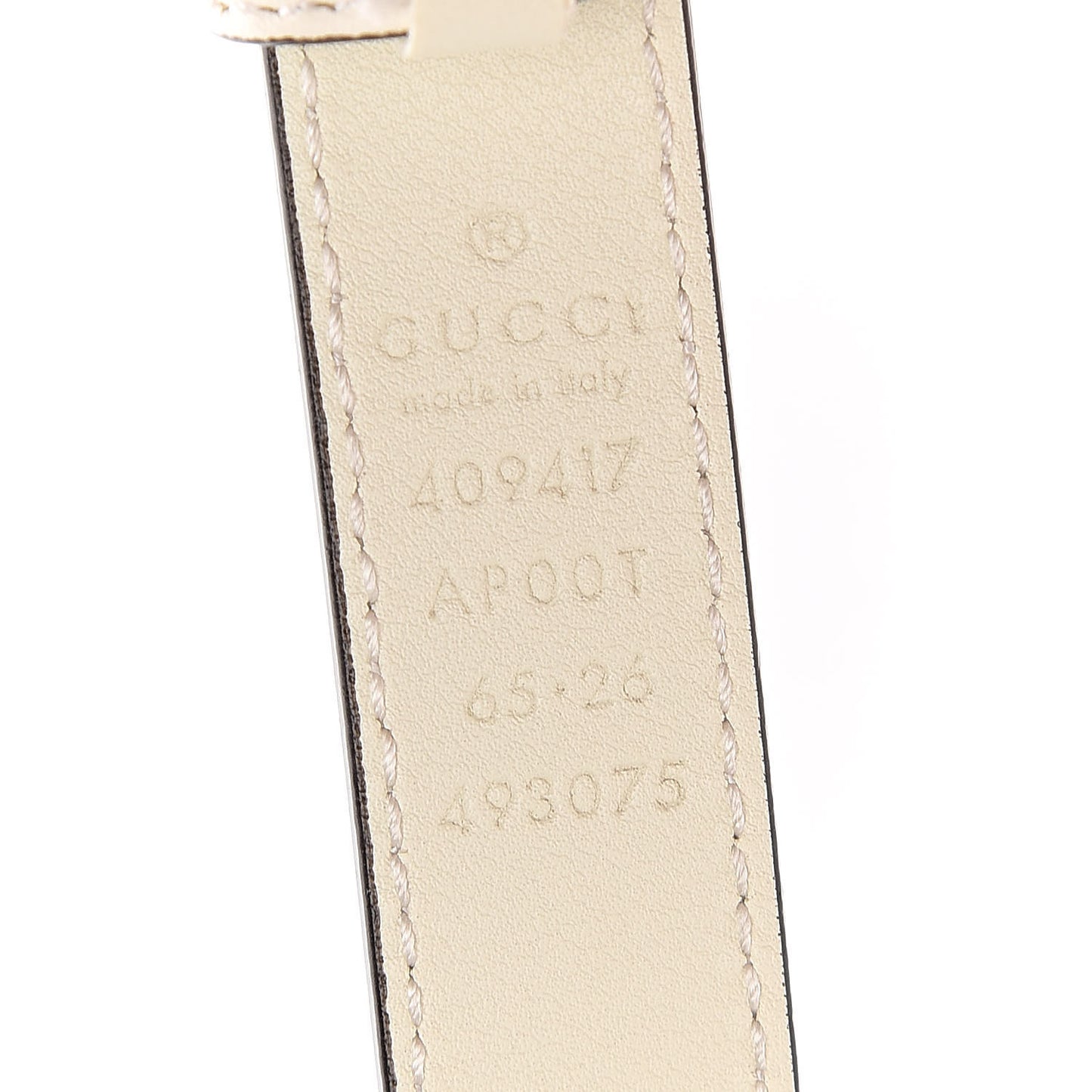 Calfskin Double G 20mm Belt 65 26 Mystic White