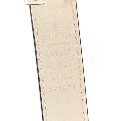 Gucci Calfskin Double G 20mm Belt 65 26 Mystic White 6 of 7