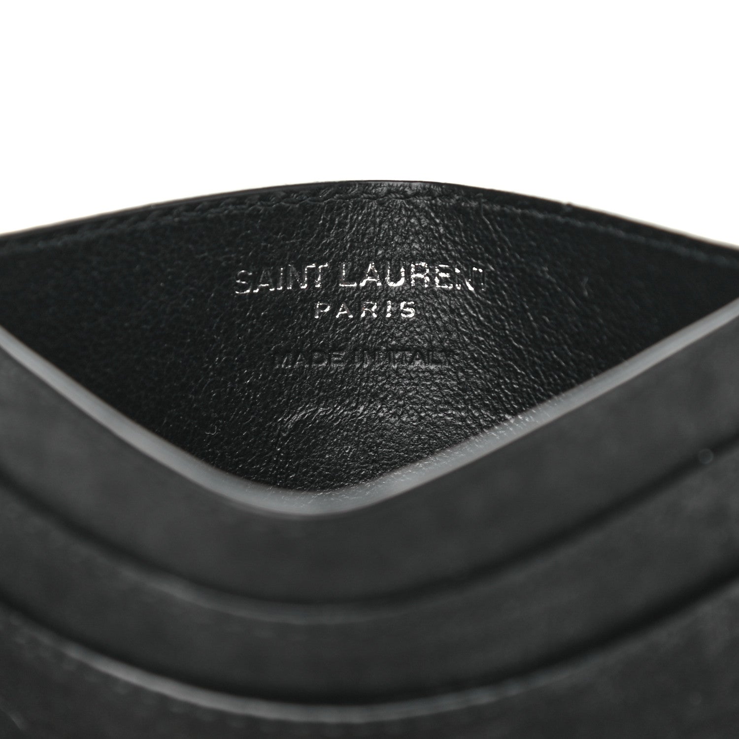 Saint Laurent Crocodile Embossed Nubuck Monogram Credit Card Case Black 6 of 8