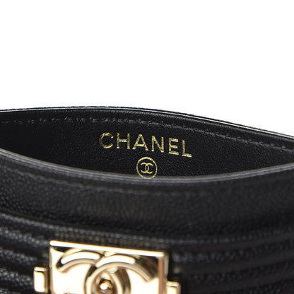 Chanel Caviar Quilted Boy Card Holder Black 6 of 8