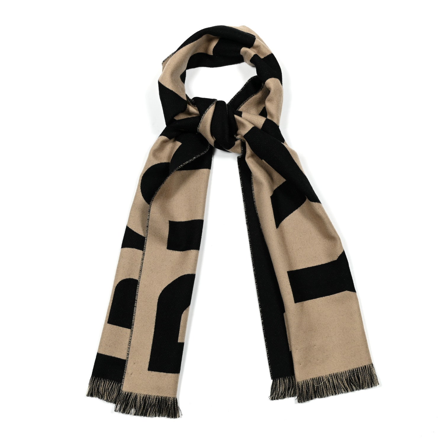 Burberry Wool Jacquard Logo Scarf Archive Beige 1 of 4