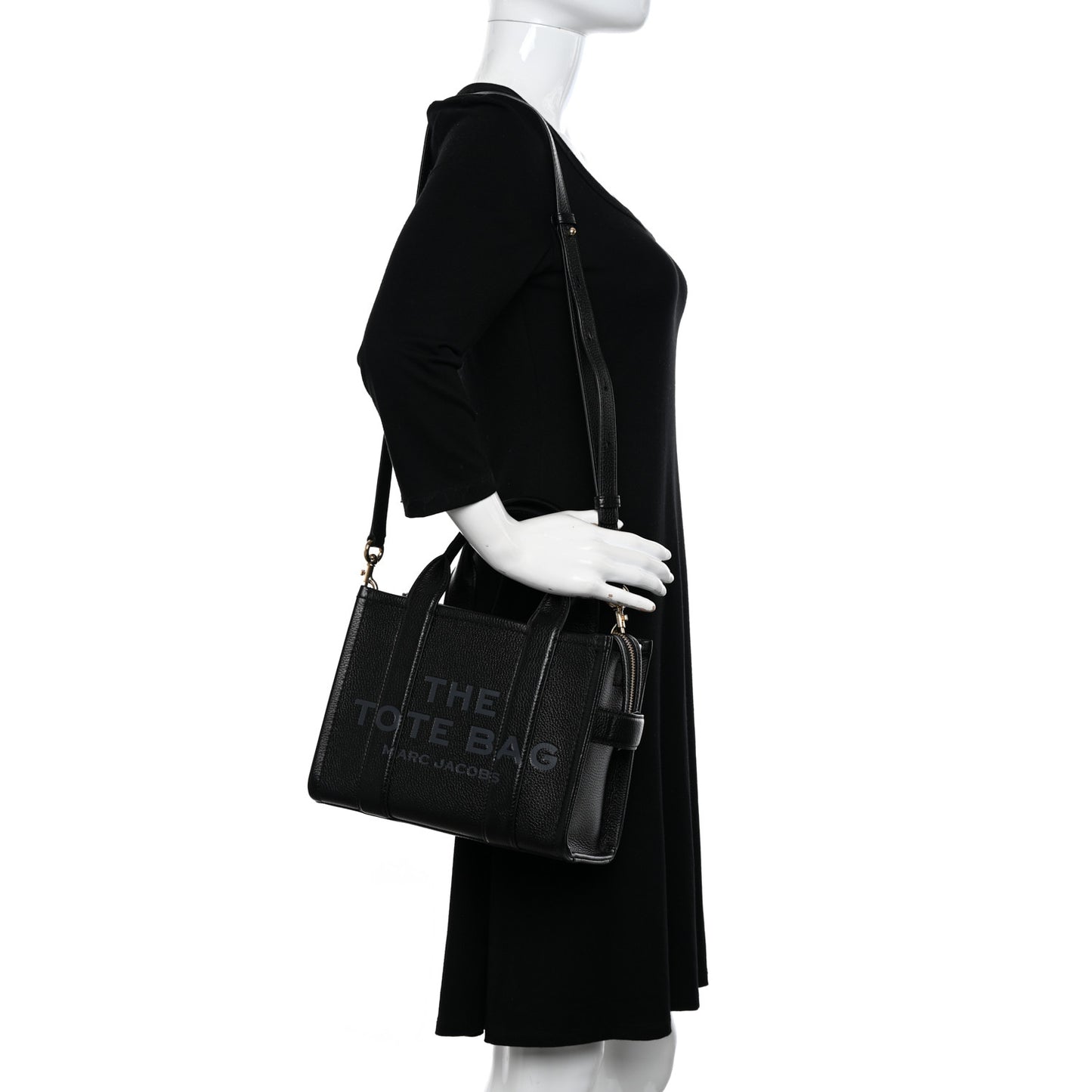 Grained Calfskin Micro The Tote Bag Black