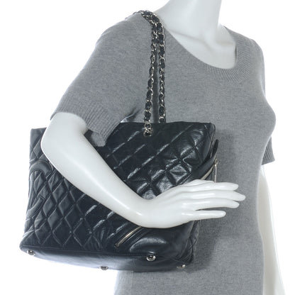 Chanel Leather Quilted Cotton Club Tote Black 2 of 7
