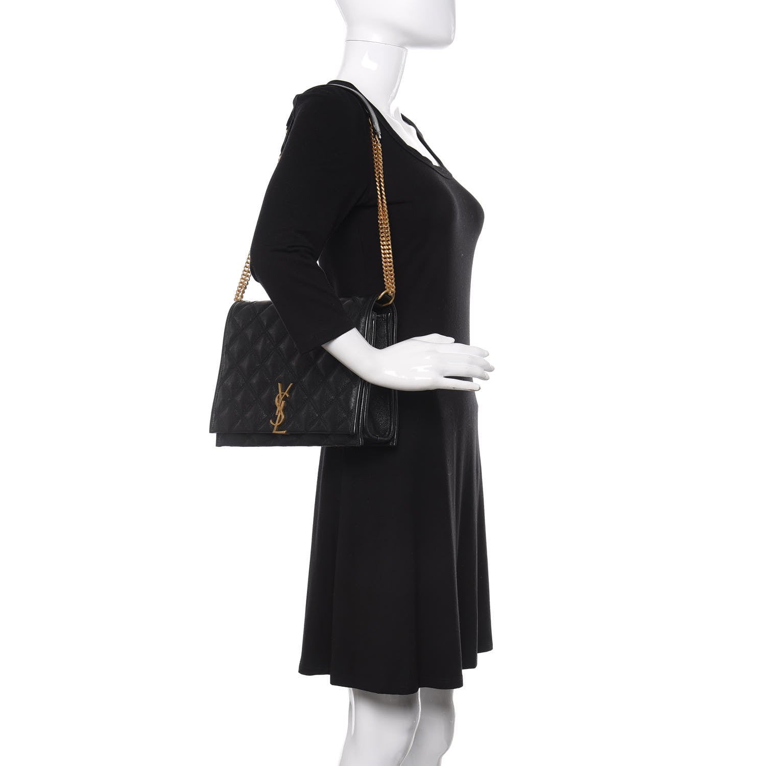 Saint Laurent Lambskin Quilted Small Becky Chain Bag Black 2 of 10