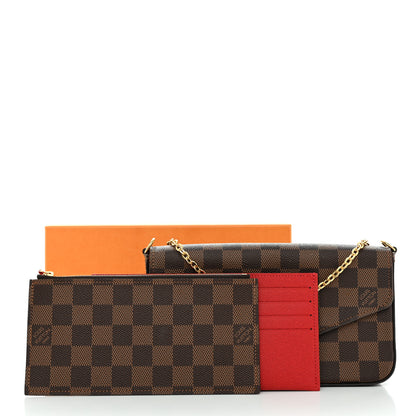 Louis Vuitton Damier Ebene Pochette Felicie Chain Wallet 15 of 15