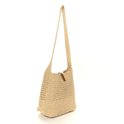 Saint Laurent Raffia Monogram Hobo Naturale 3 of 9
