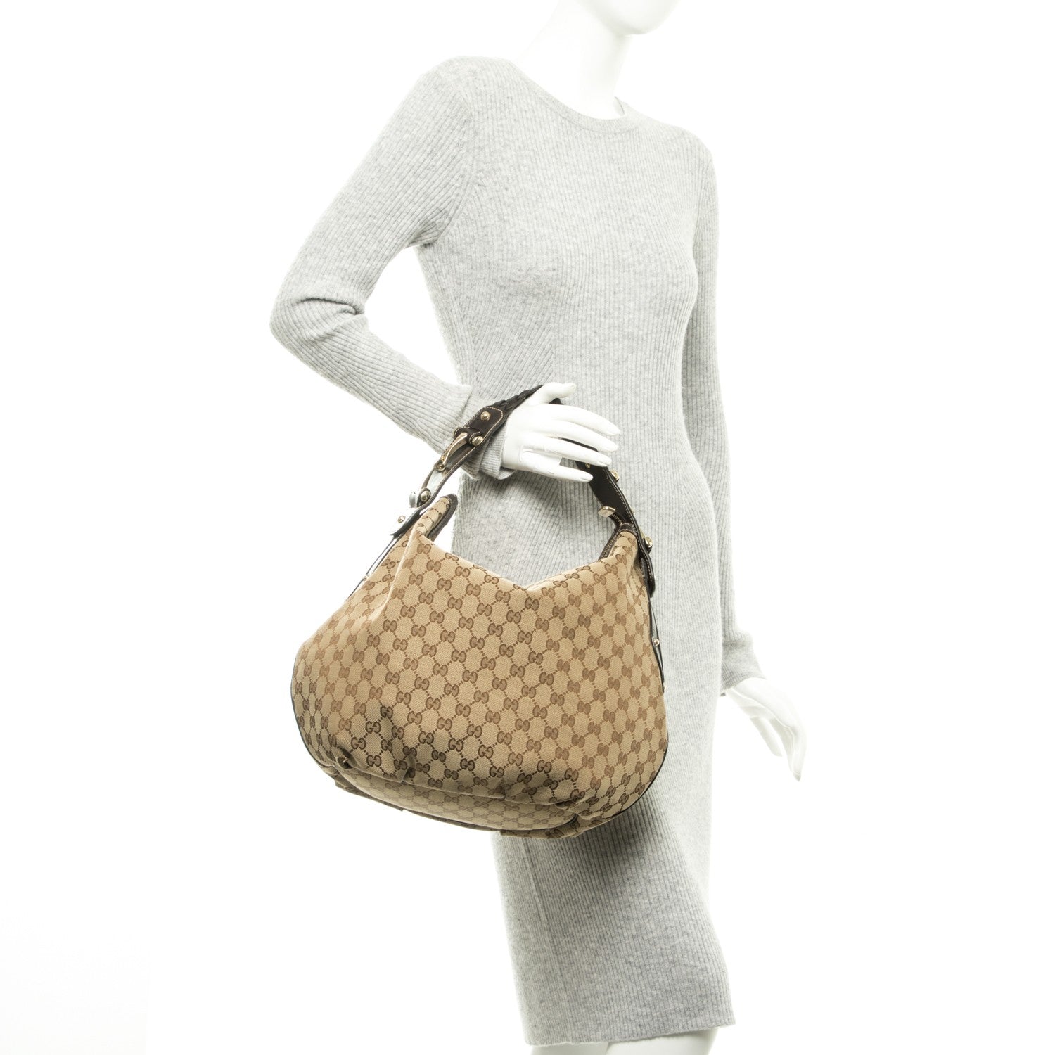 Gucci Monogram Medium Pelham Hobo Dark Brown 2 of 9