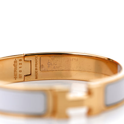 Hermes Enamel Narrow Clic Clac H Bracelet PM White 5 of 6