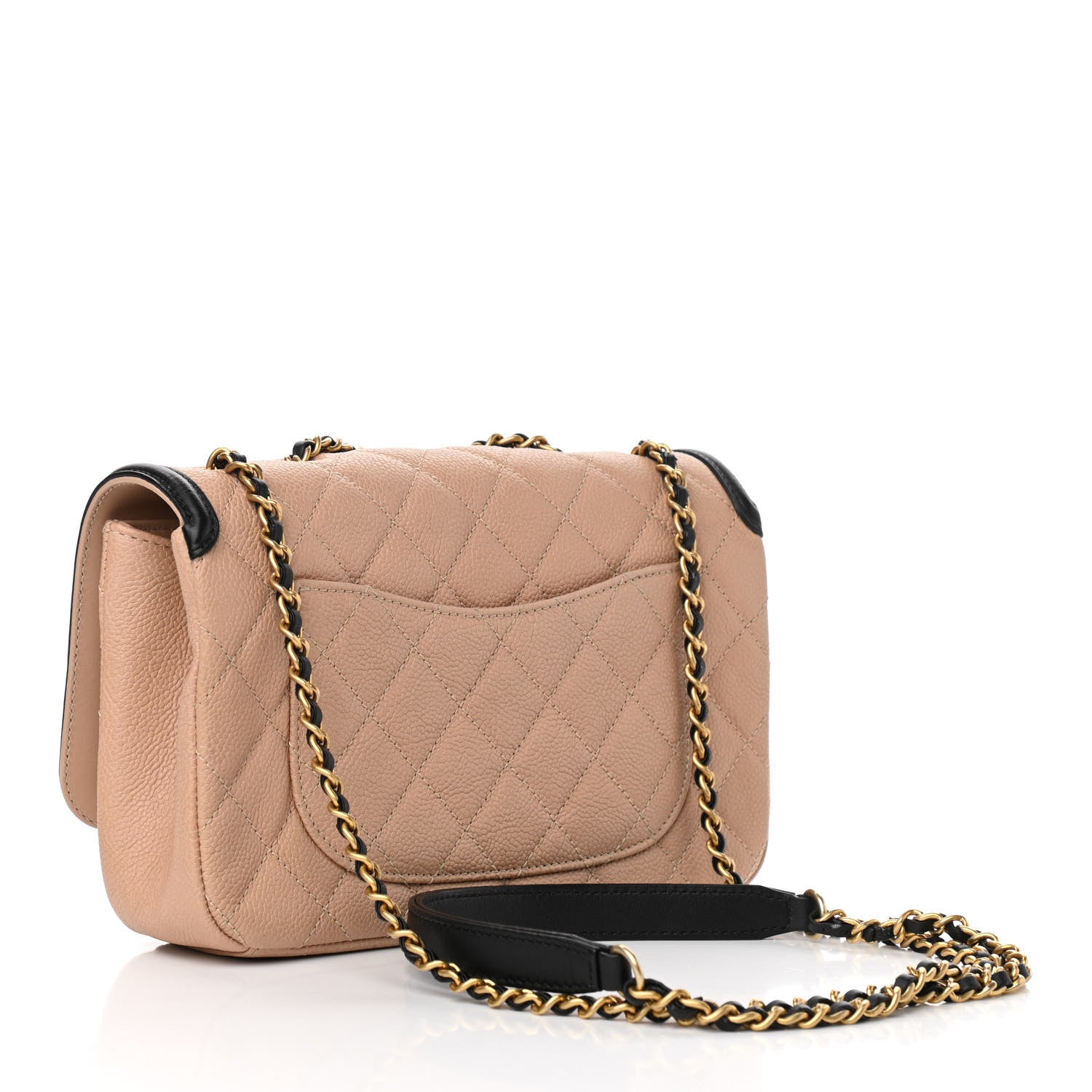 Chanel Caviar Quilted Small CC Filigree Flap Beige Black 3 of 12