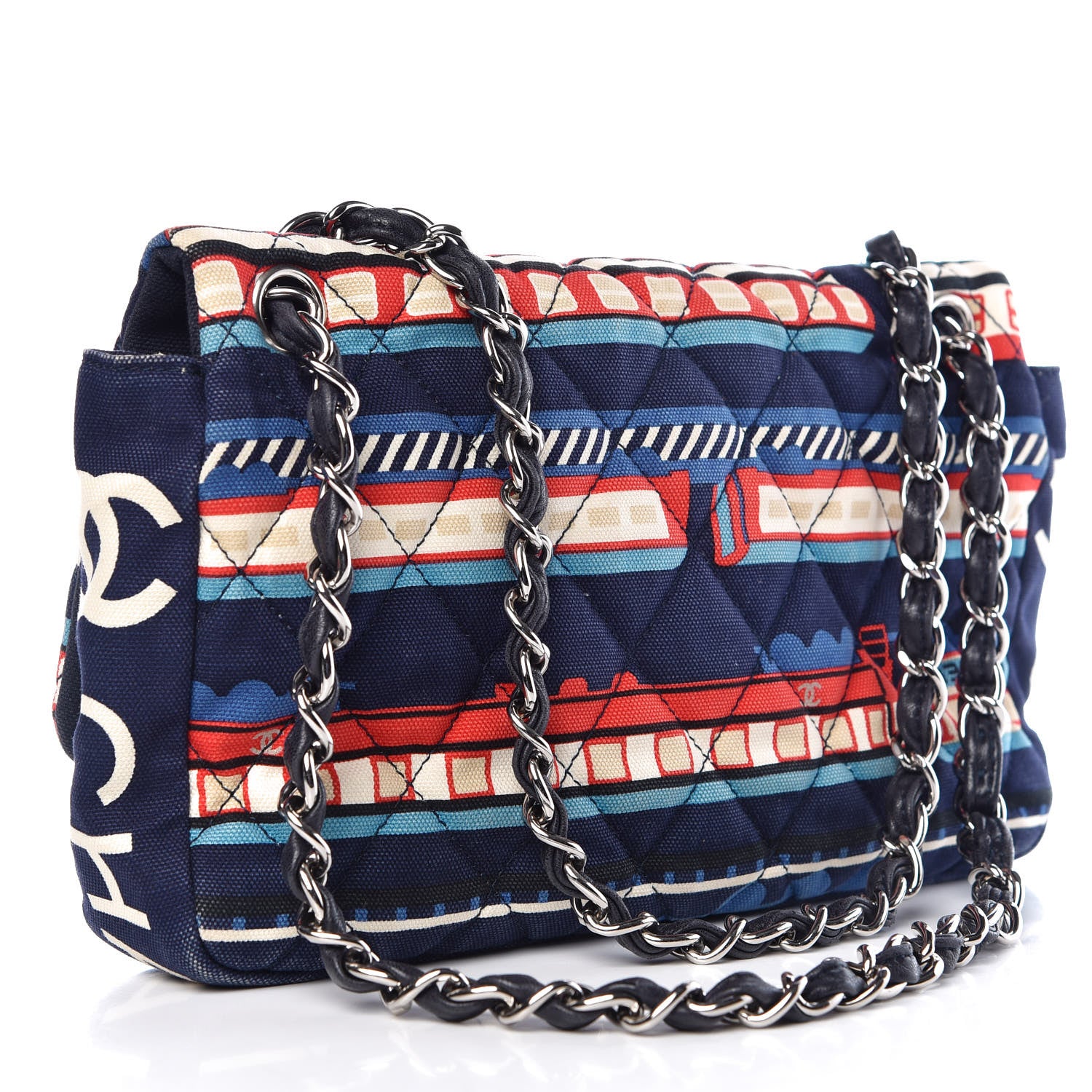 Chanel Canvas Le Train Medium Flap 3 of 10