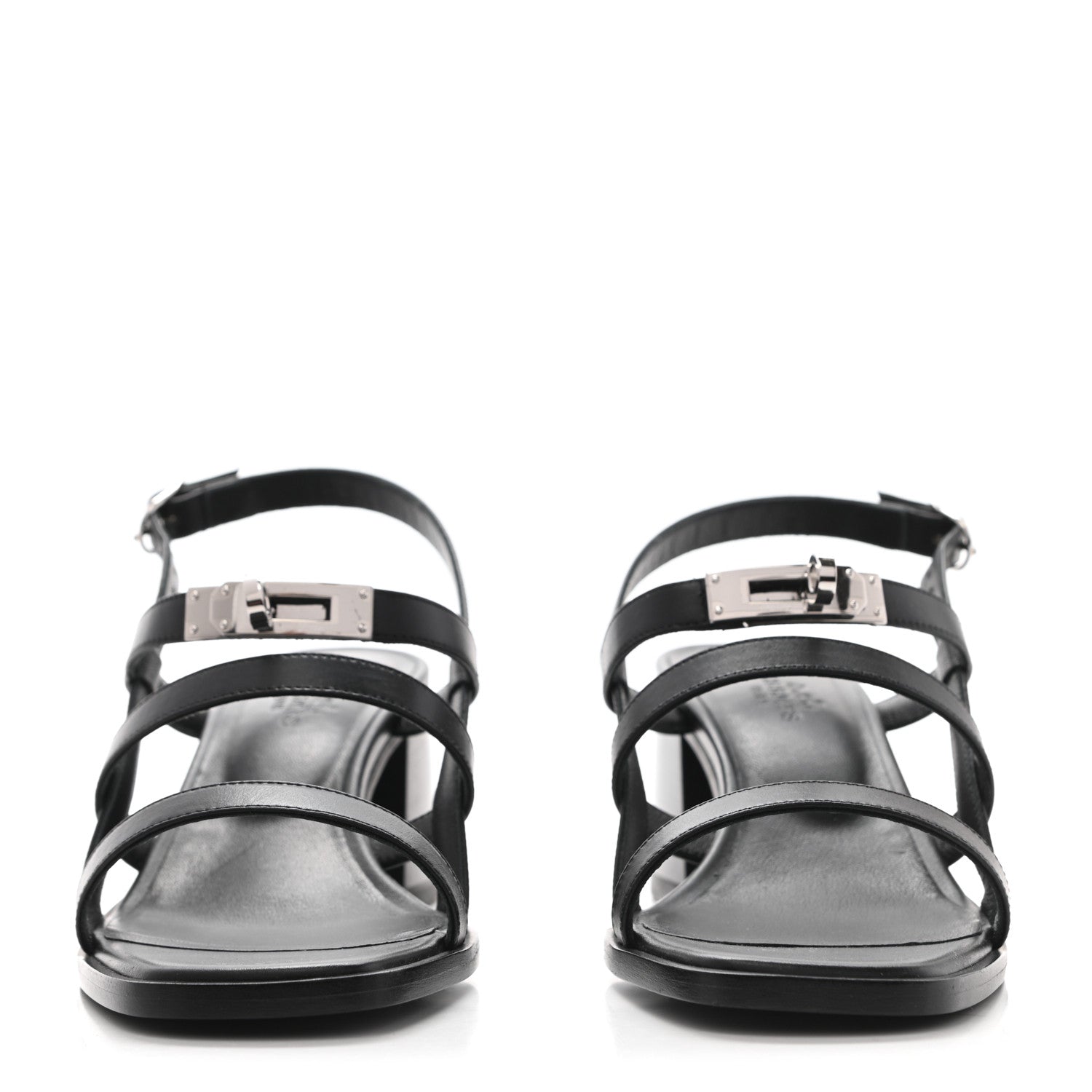 Hermes Calfskin Eve 60 Sandals 37 Black 3 of 18