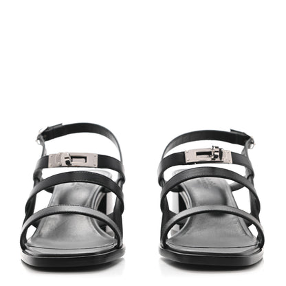 Hermes Calfskin Eve 60 Sandals 37 Black 3 of 18