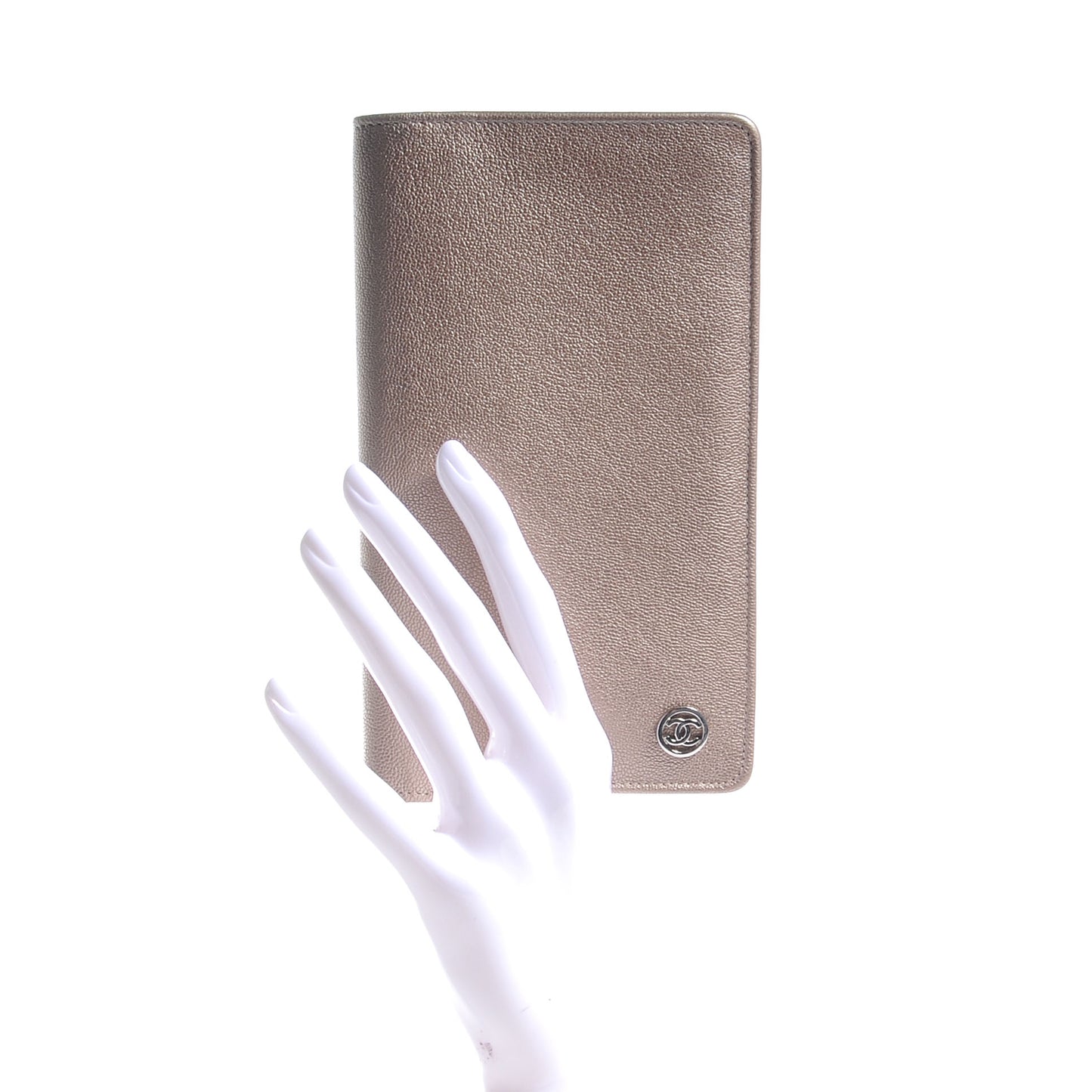 Calfskin Large Yen Wallet Metallic