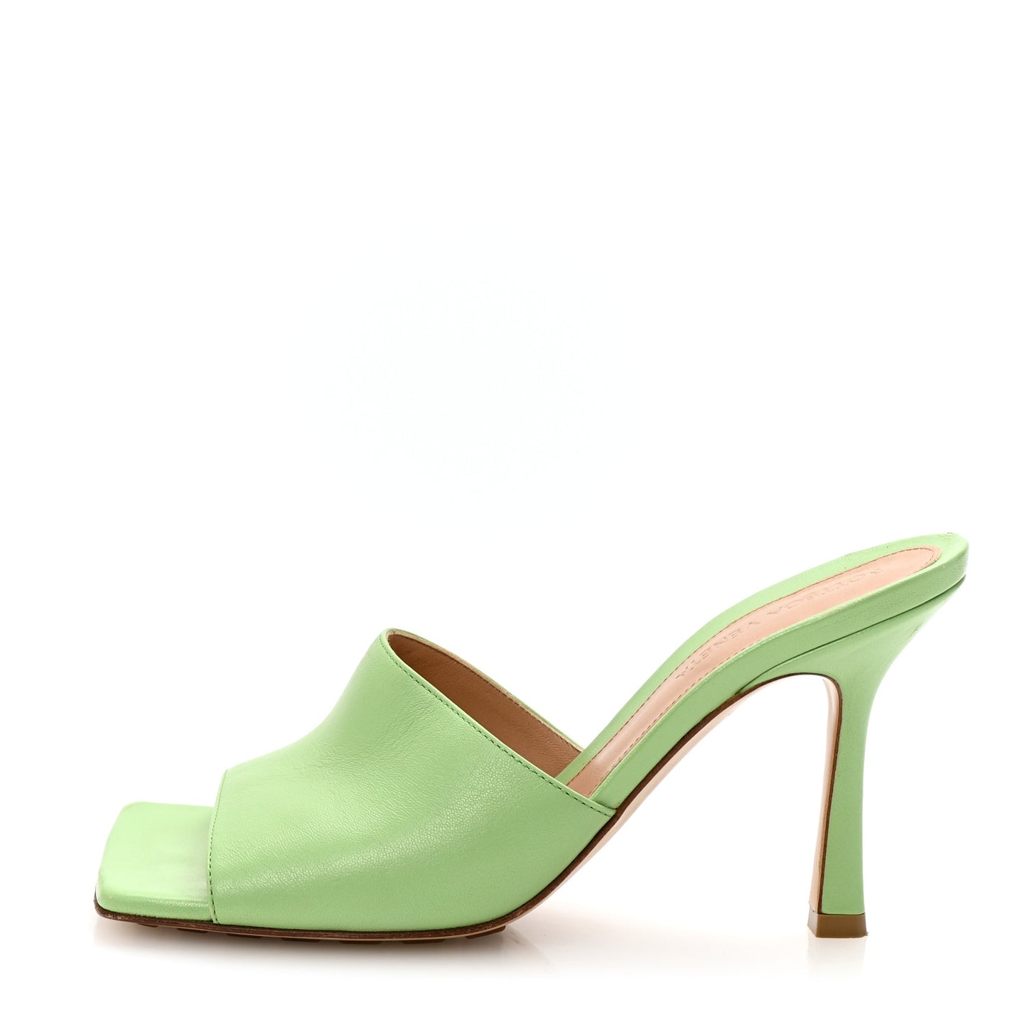 Lambskin Stretch Mule Sandals 36 Pistachio