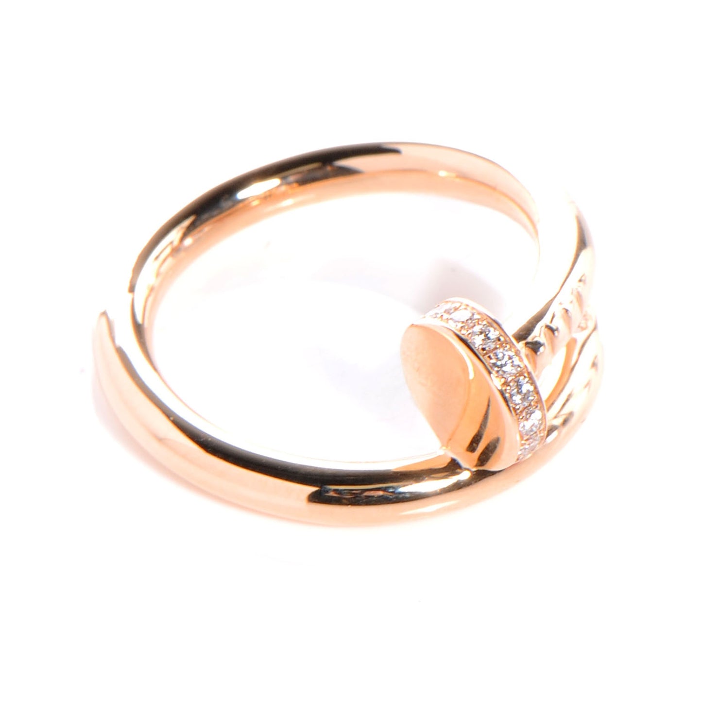 18K Pink Gold Diamond Juste Un Clou Ring 53 6.25