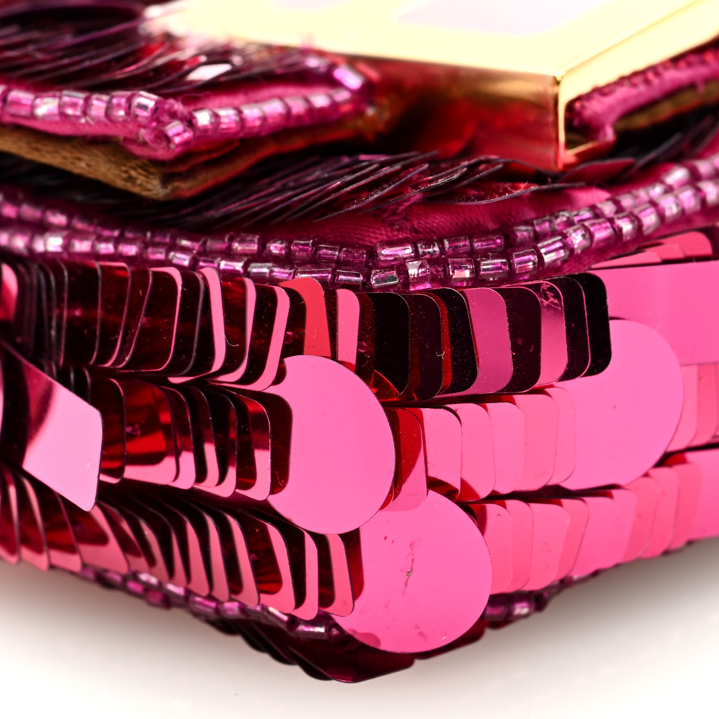 Sequin Paillettes Shiny Nappa Sex and the City Nano Maxi Buckle Baguette Charm Ciclamino Pilar