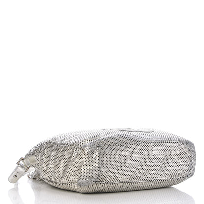 Chanel Metallic Glazed Calfskin Perforated Medium Rodeo Drive Tote Silver 4 of 19