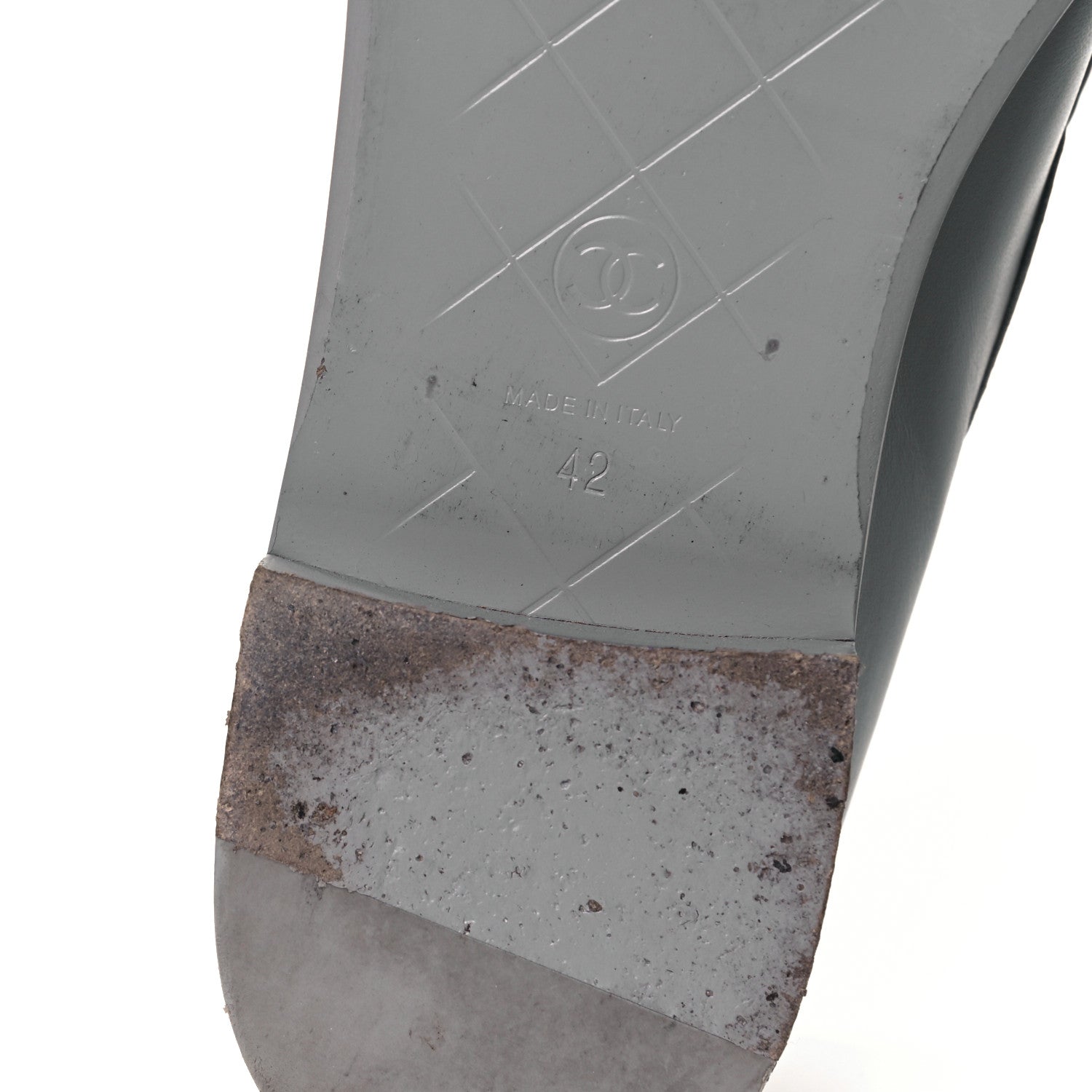 Chanel Lambskin Quilted CC Turnlock Loafers 42 Grey 6 of 12