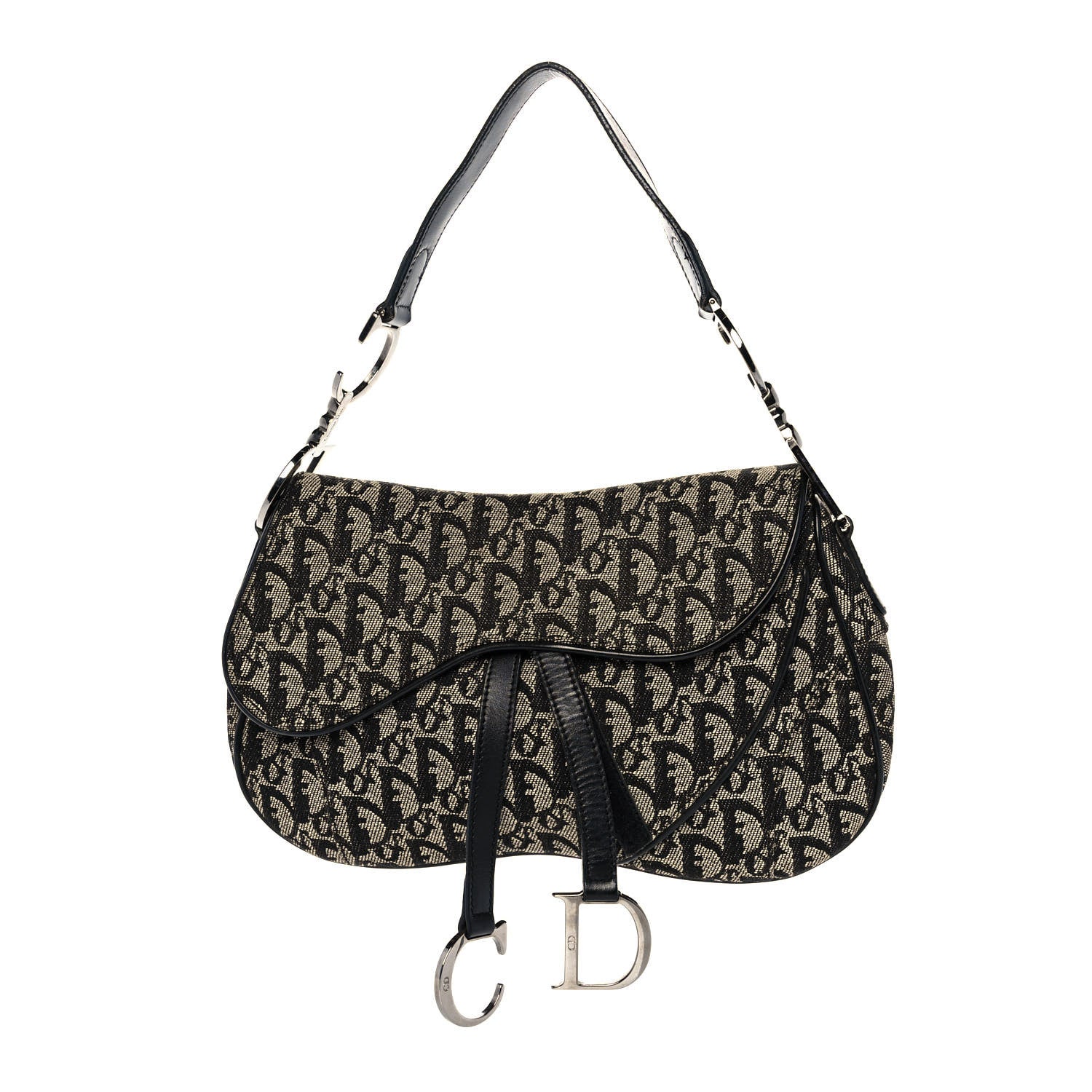 Christian Dior Monogram Double Saddle Bag Black 1 of 10