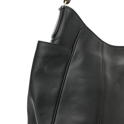 Salvatore Ferragamo Calfskin Elle Gancini Chain Hobo Black 9 of 11