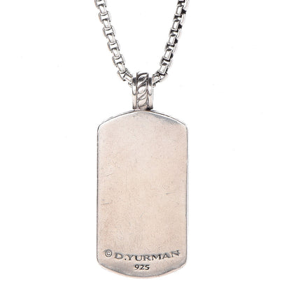 David Yurman Sterling Silver Small Dog Tag Necklace 4 of 6