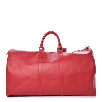Louis Vuitton Epi Keepall 55 Castillan Red 1 of 23