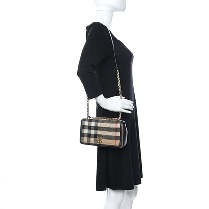 Burberry Check Cashmere Small Lola Bag Black 2 of 10