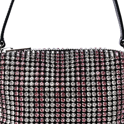 Alexander Wang Mesh Crystal Rhinestone Mini Heiress Pouch Pink Silver 7 of 9