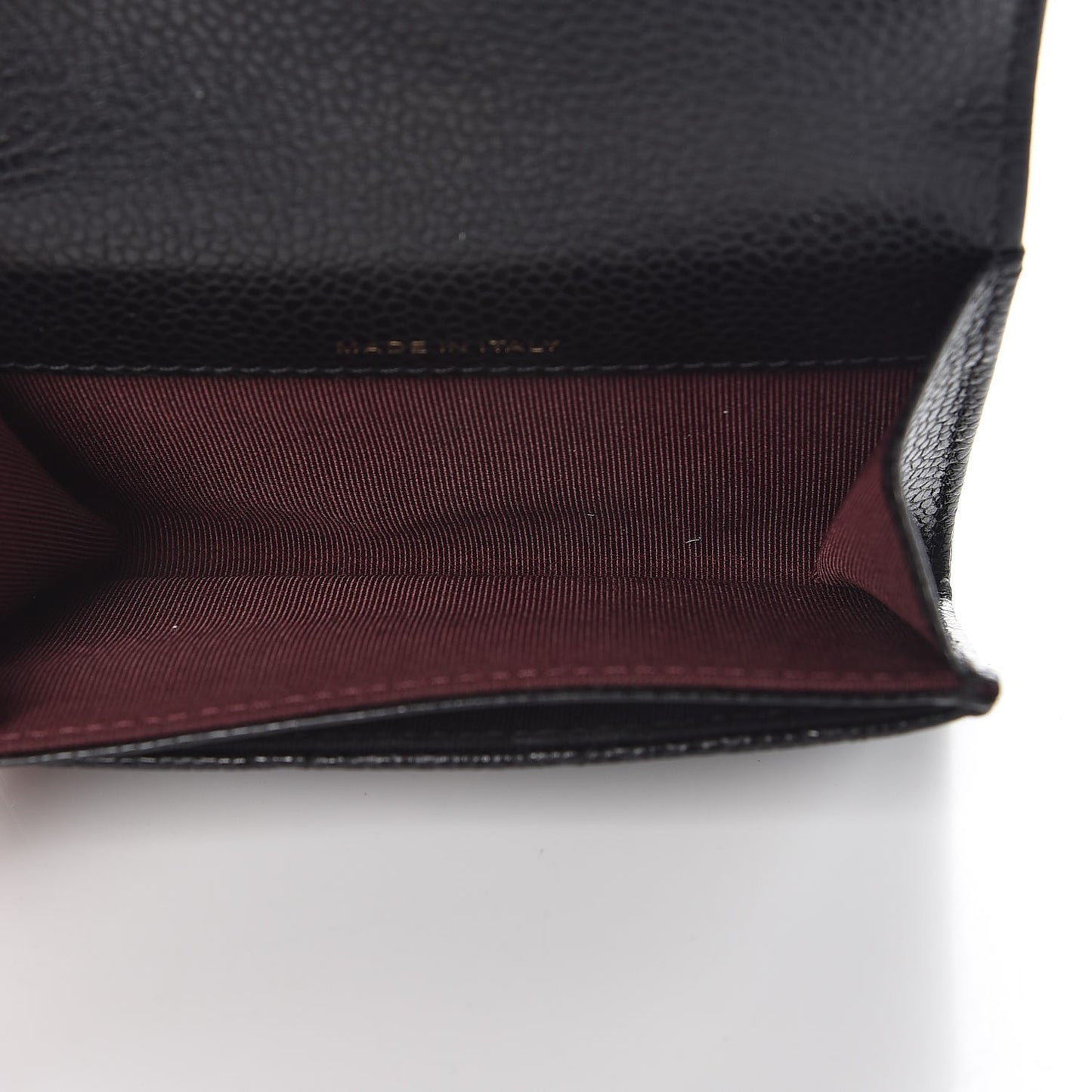 Caviar Quilted Flap Card Holder Black
