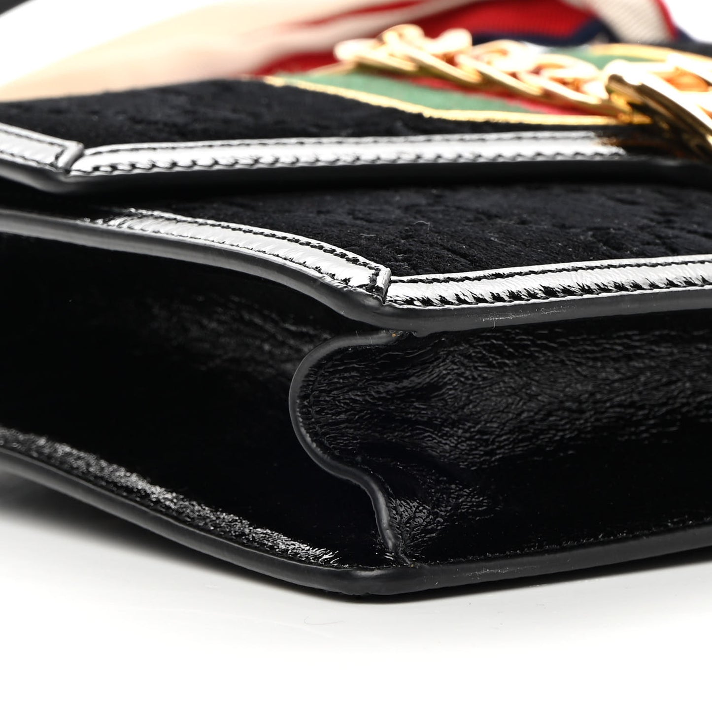 Velvet GG Monogram Small Sylvie Shoulder Bag Black
