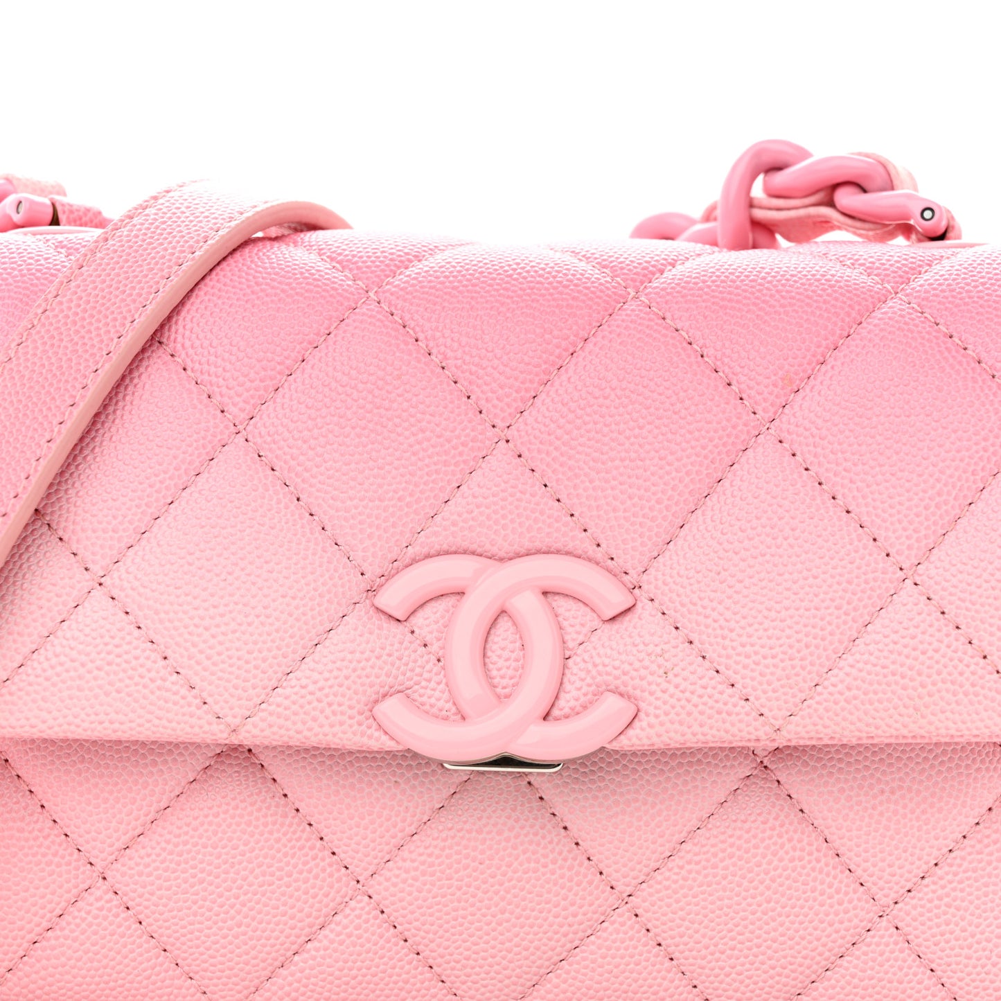Shaded Caviar Quilted My Everything Small Flap Pink Light Pink