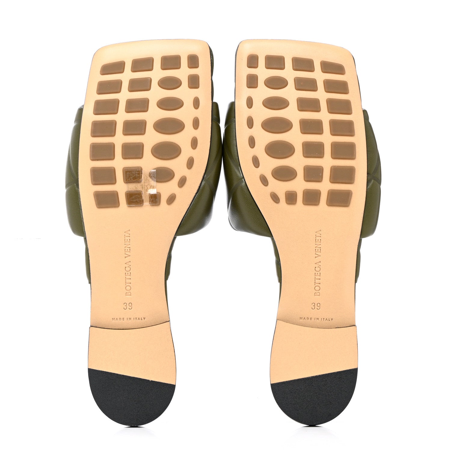 Bottega Veneta Nappa Quilted Rubber Lido Flat Sandals 39 Khaki 5 of 8