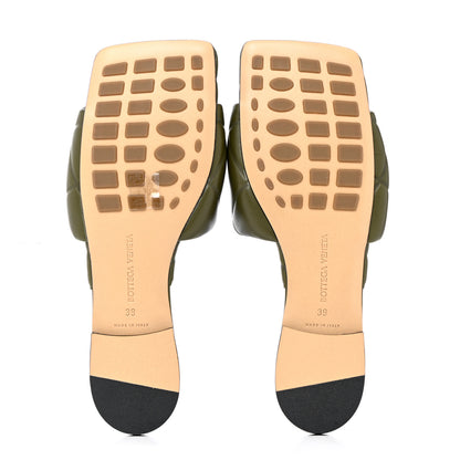 Bottega Veneta Nappa Quilted Rubber Lido Flat Sandals 39 Khaki 5 of 8