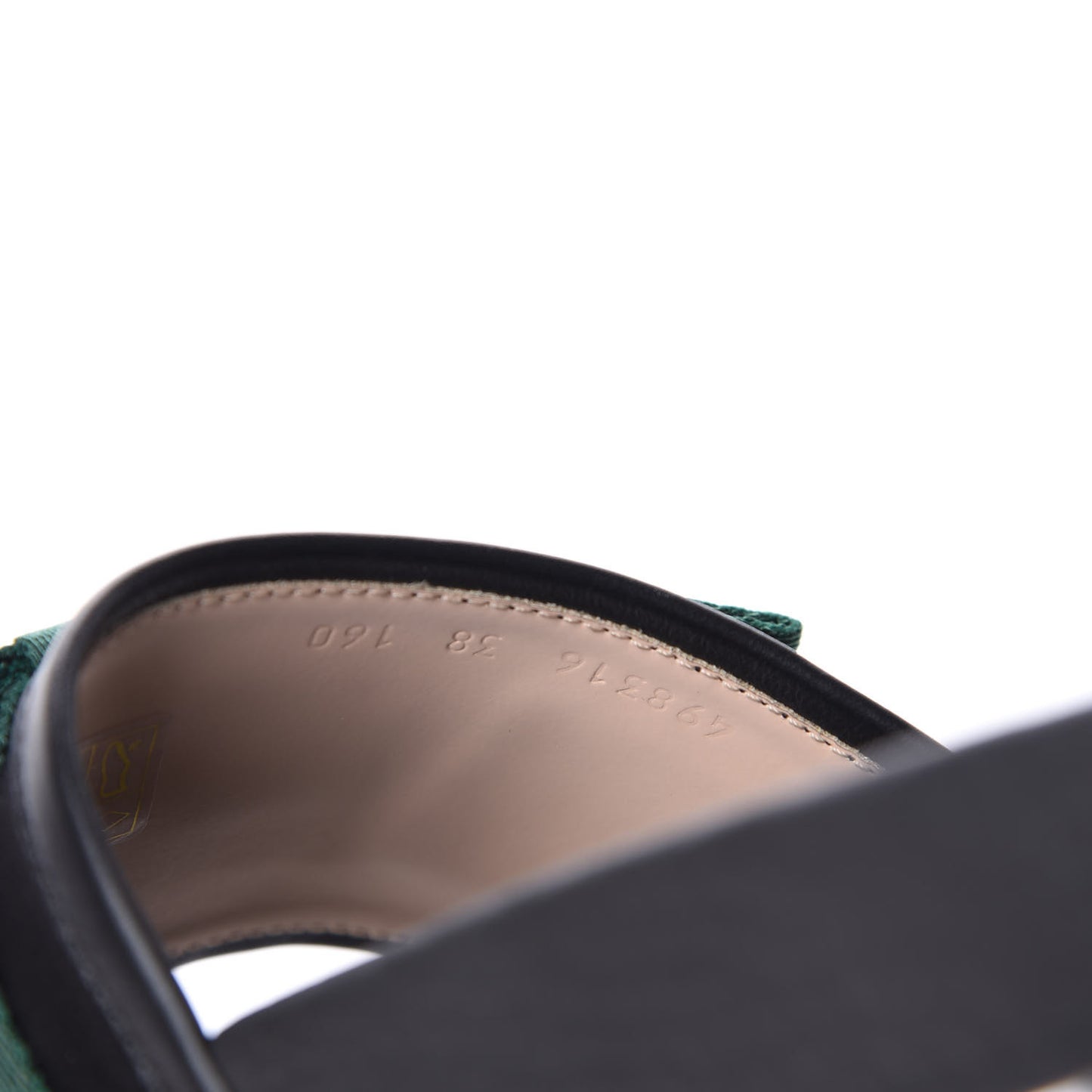 Satin Web Bow Slide Sandals 38 Black