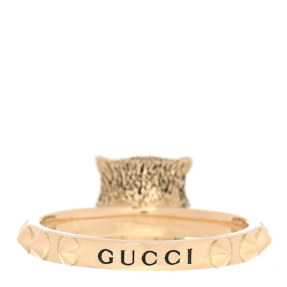 Gucci 18K Yellow Gold Diamond Le Marche Des Merveilles Feline Ring 56 7.5 3 of 5