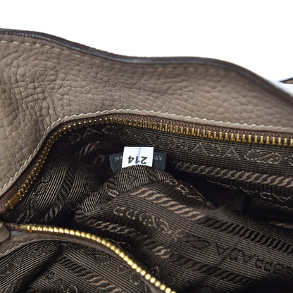 Prada Vitello Daino Pushlock Tote Visone 7 of 13