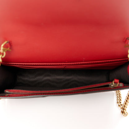 Gucci Calfskin Queen Margaret Chain Wallet Blue Agata Hibiscus Red Mystic White 5 of 9