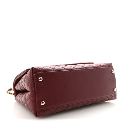 Chanel Caviar Quilted Small Coco Handle Flap Burgundy 4 of 10